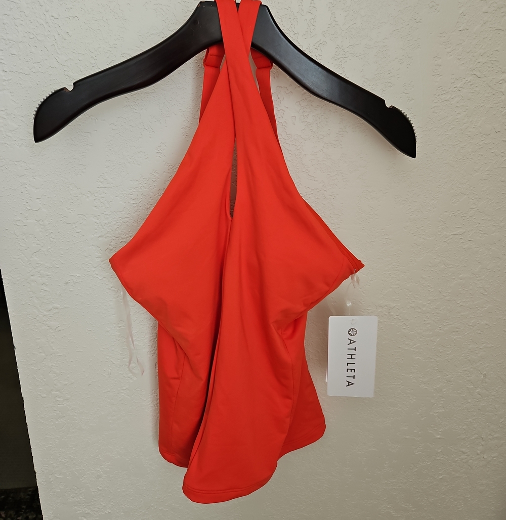 Athleta Orange Cross-Back Swim Top
